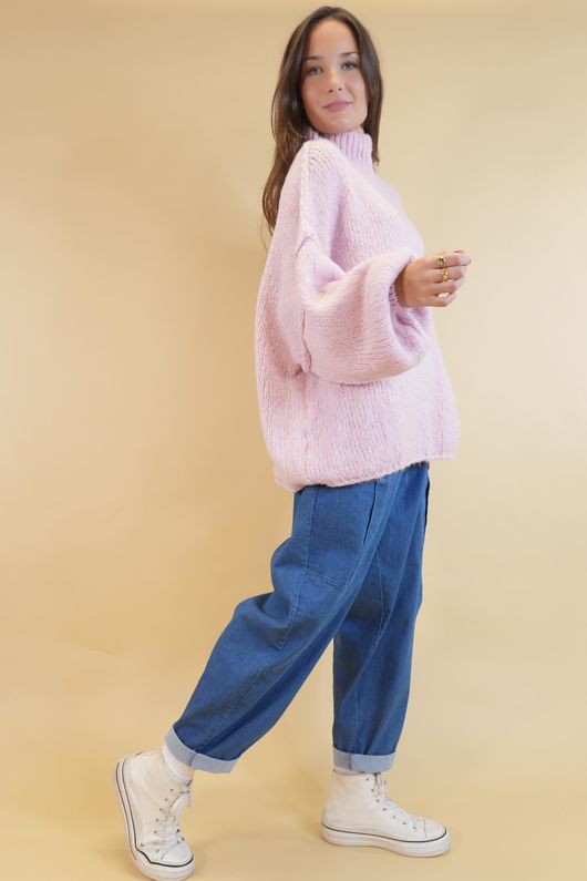 Big Softie Funnel Grunge Knit Blossom